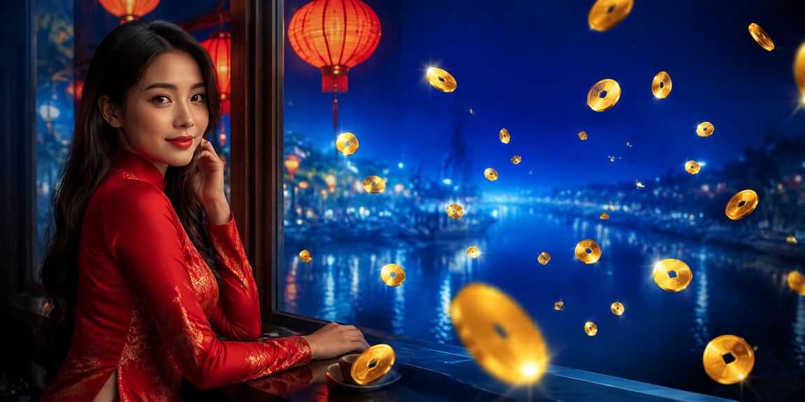 Cảnh sắc cung đình Huế kết hợp phong cách áo dài truyền thống và không khí casino hiện đại