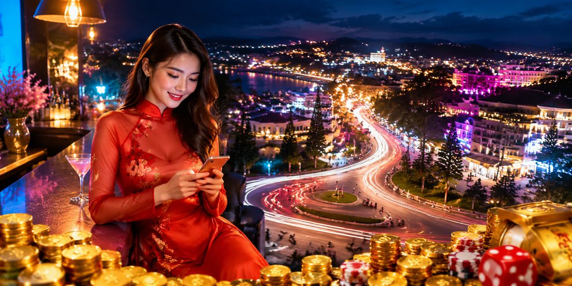 Không khí lễ hội casino và cá cược trực tuyến sôi động tại Việt Nam về đêm